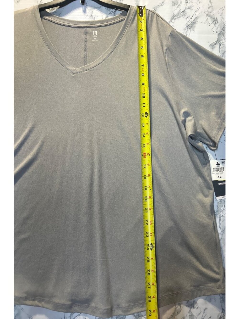 Ideology Womens 4X V-Neck Flex Stretch Tee Recycled Materials Storm Grey - Picture 3 of 9